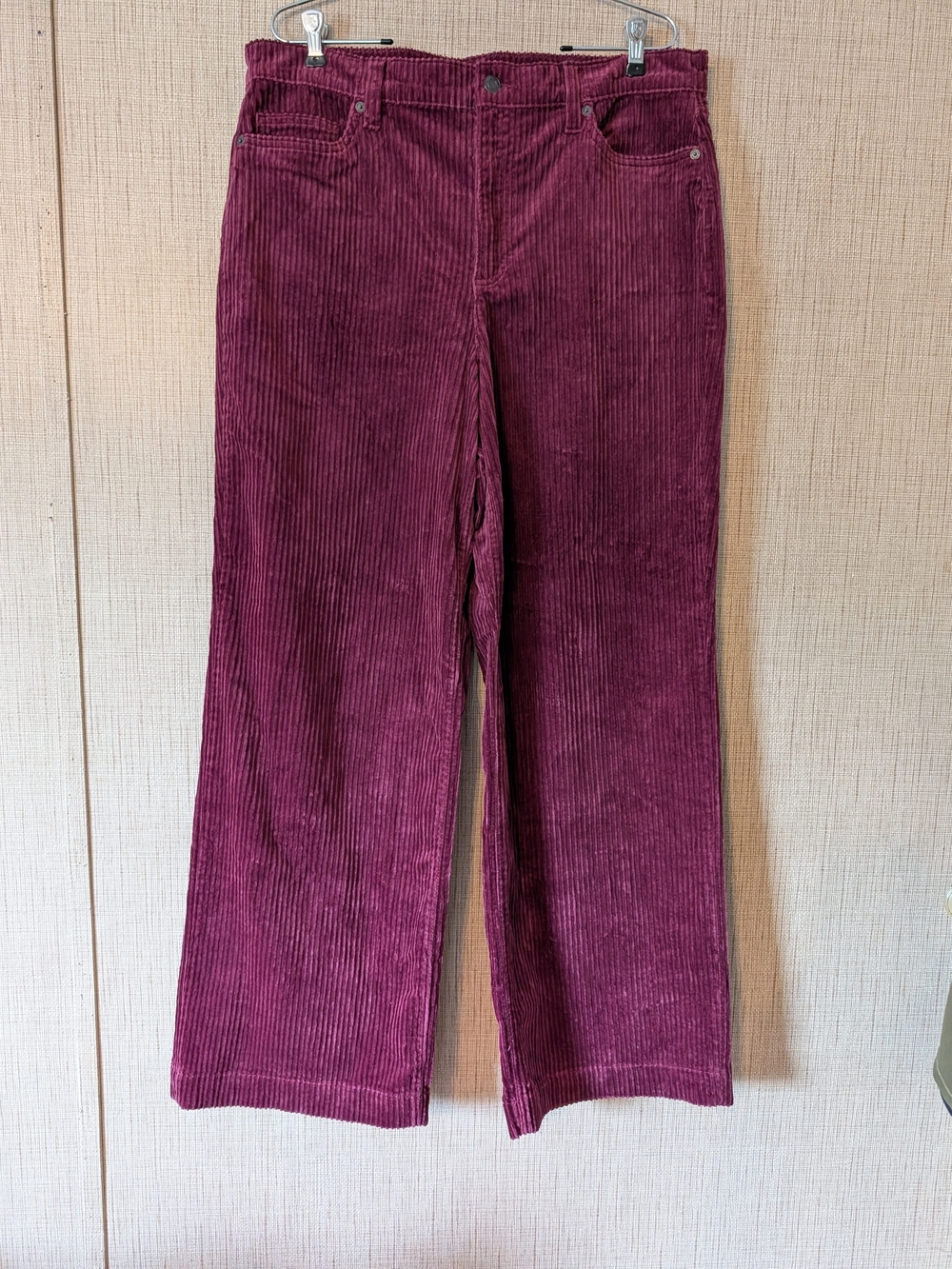 Lands' End Wide-Leg Corduroy Pants in Wine